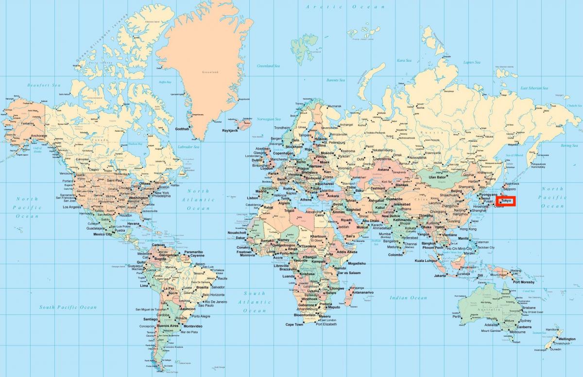 Tokyo mappa del mondo