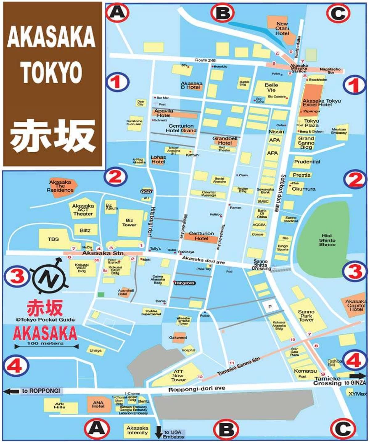 mappa di Akasaka Tokyo