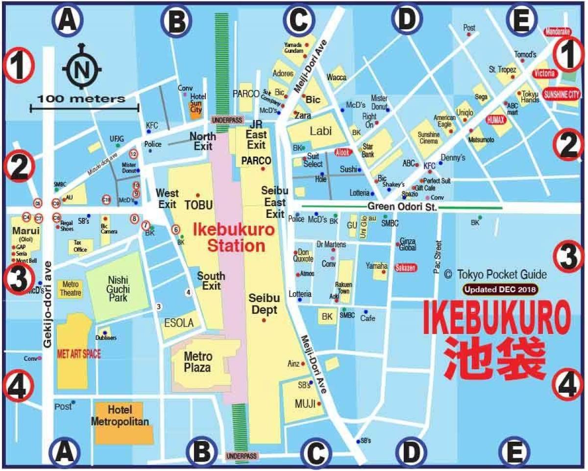 mappa di Ikebukuro Tokyo