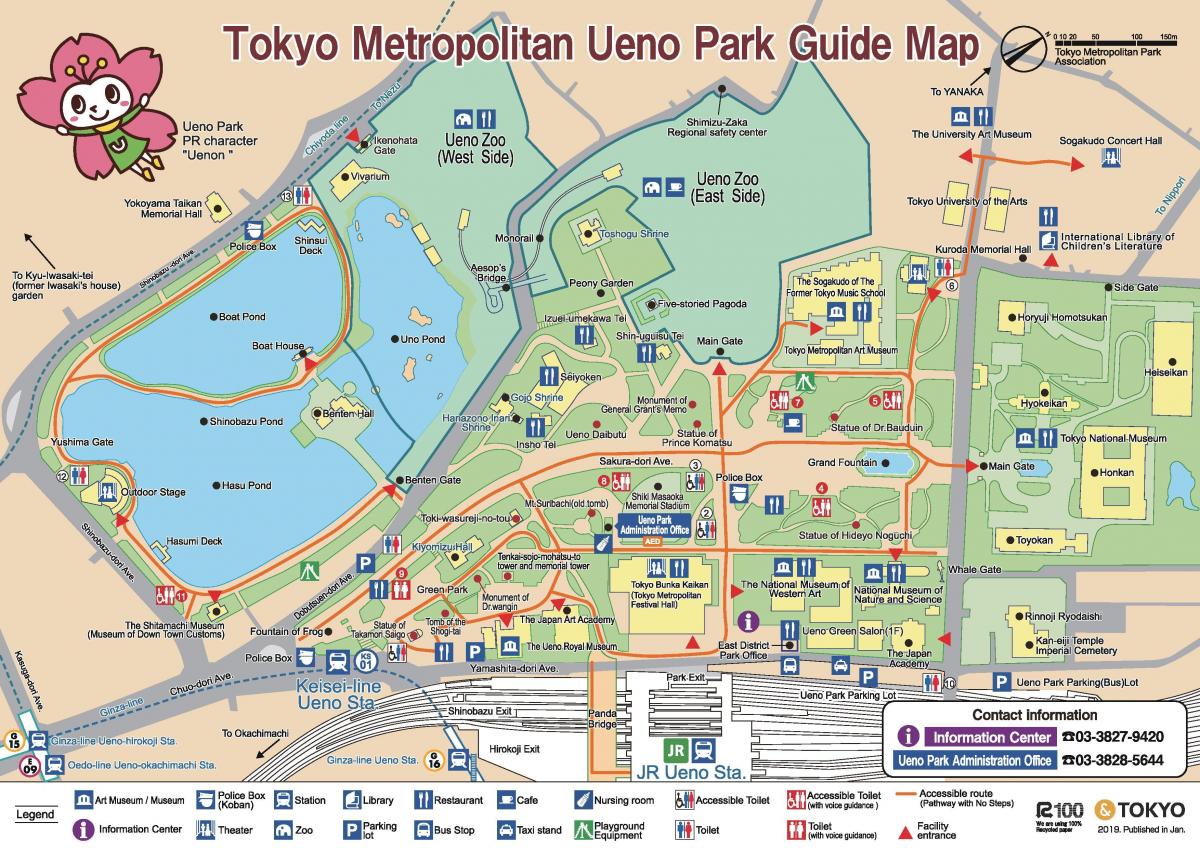 mappa di parco di ueno