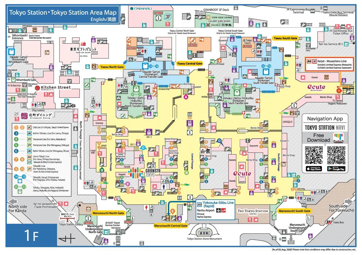 mappa di Tokyo stazioni