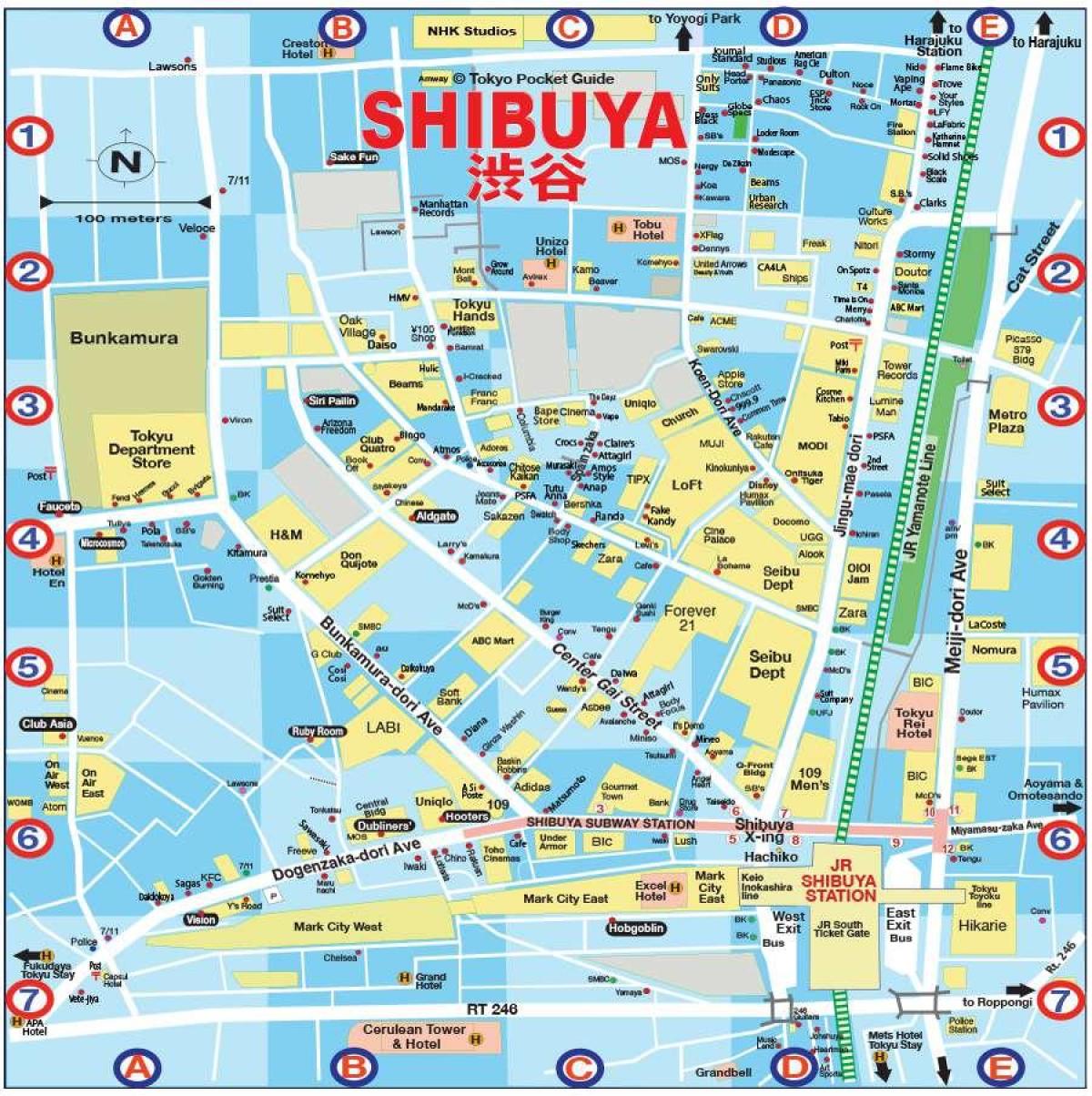 mappa di Tokyo Shibuya