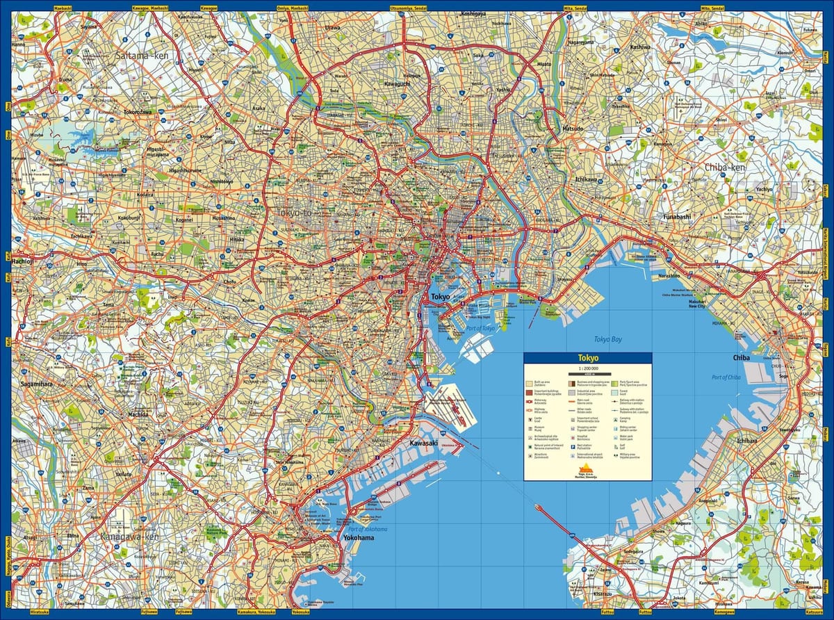 mappa stradale di Tokyo