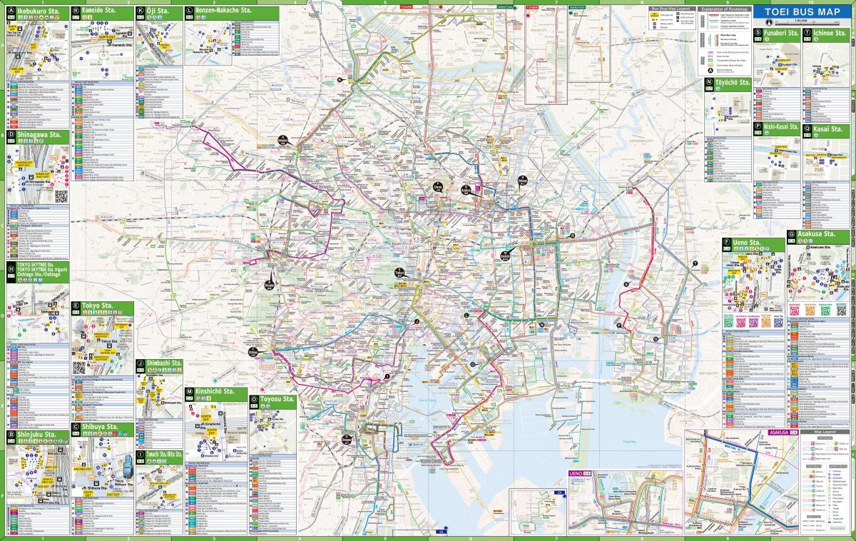 Città di Tokyo mappa di autobus