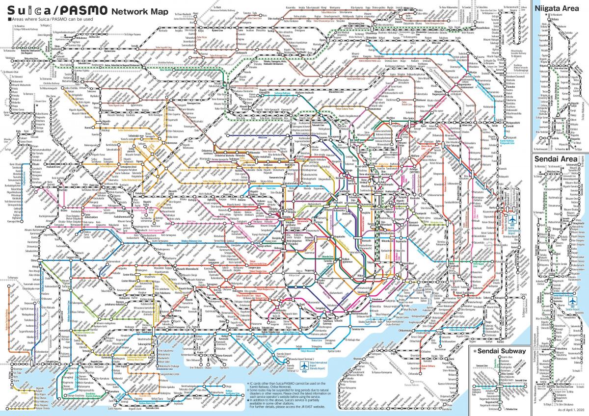 Japan rail mappa di Tokyo