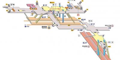 Mappa della stazione di Shimbashi