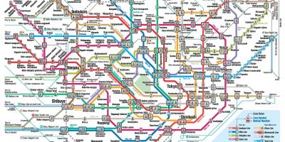 La mappa della metropolitana di Tokyo