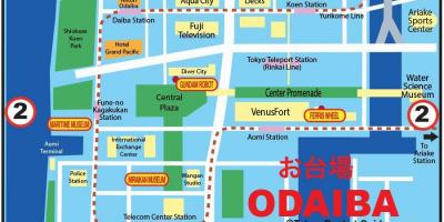 Odaiba a Tokyo la mappa