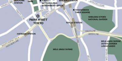 Mappa di park hyatt Tokyo