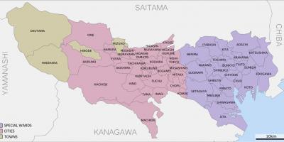 Mappa di Tokyo prefetture