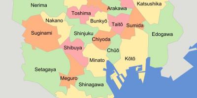 Mappa di Tokyo rioni